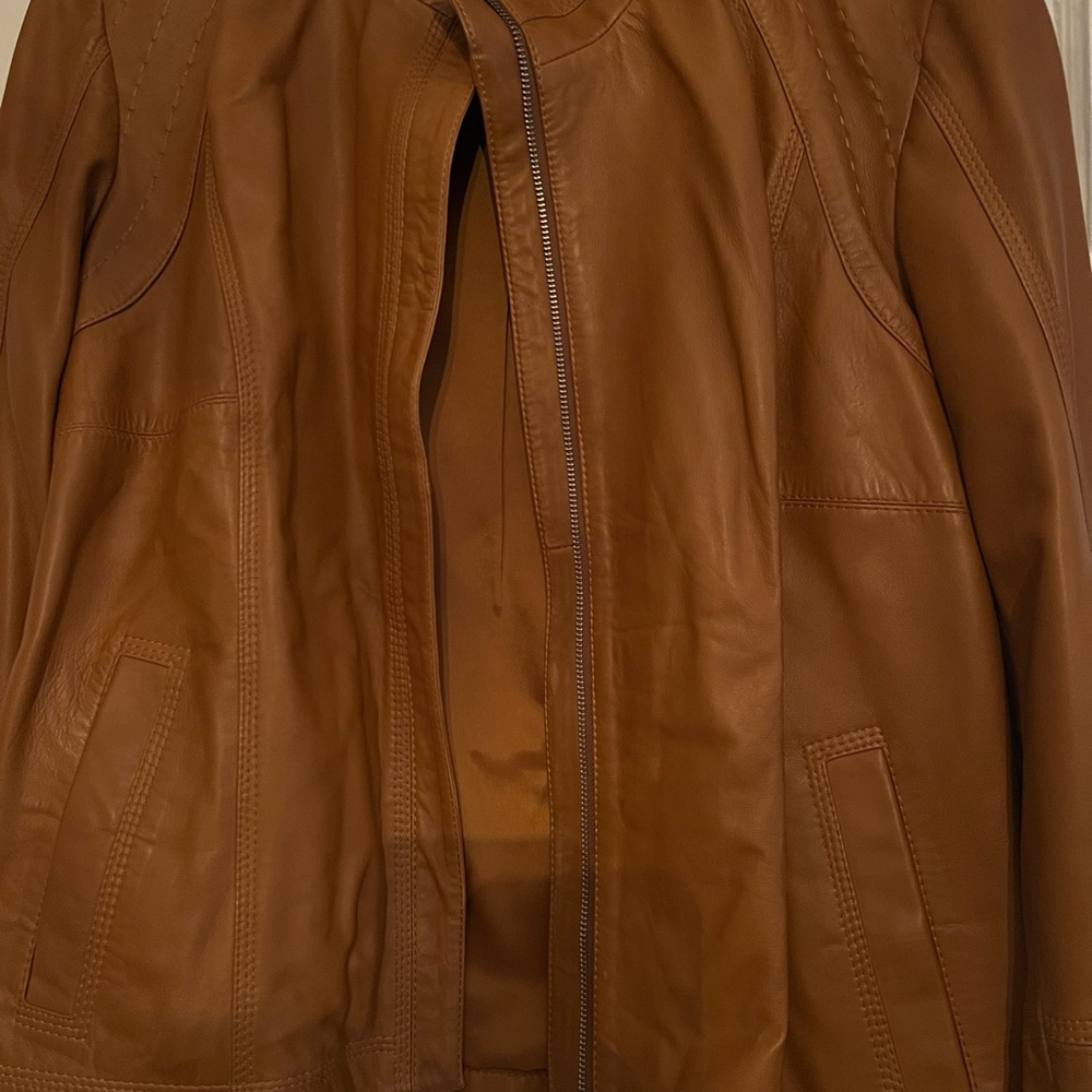 Quince Rich Brown Leather Jacket - Picture 2 of 4